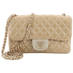 Chanel Pearl CC Crystal Flap Bag Gesteppter schillernder Stoff Sma