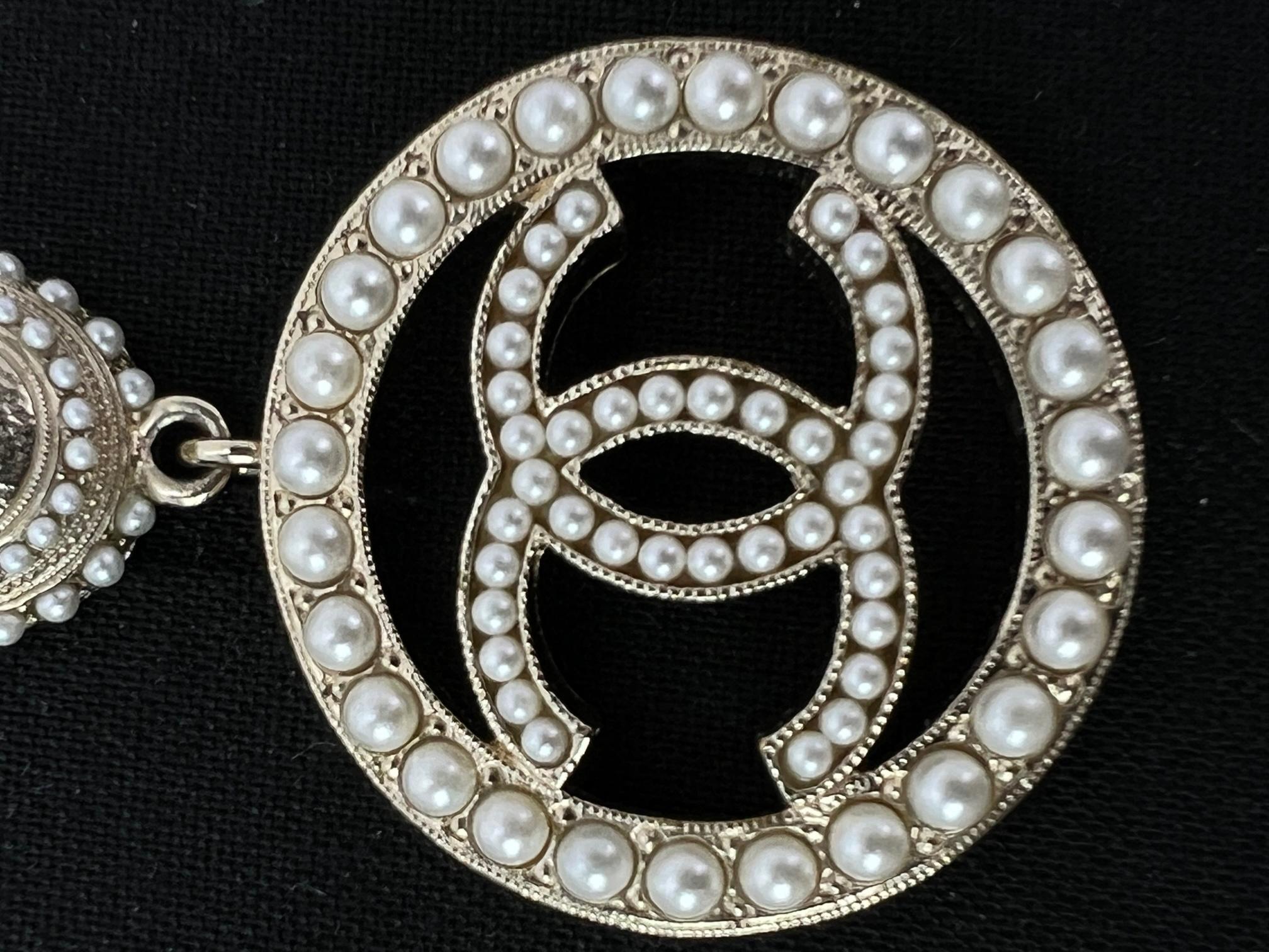 Men's CHANEL Pearl CC Drop Earrings in Gold 