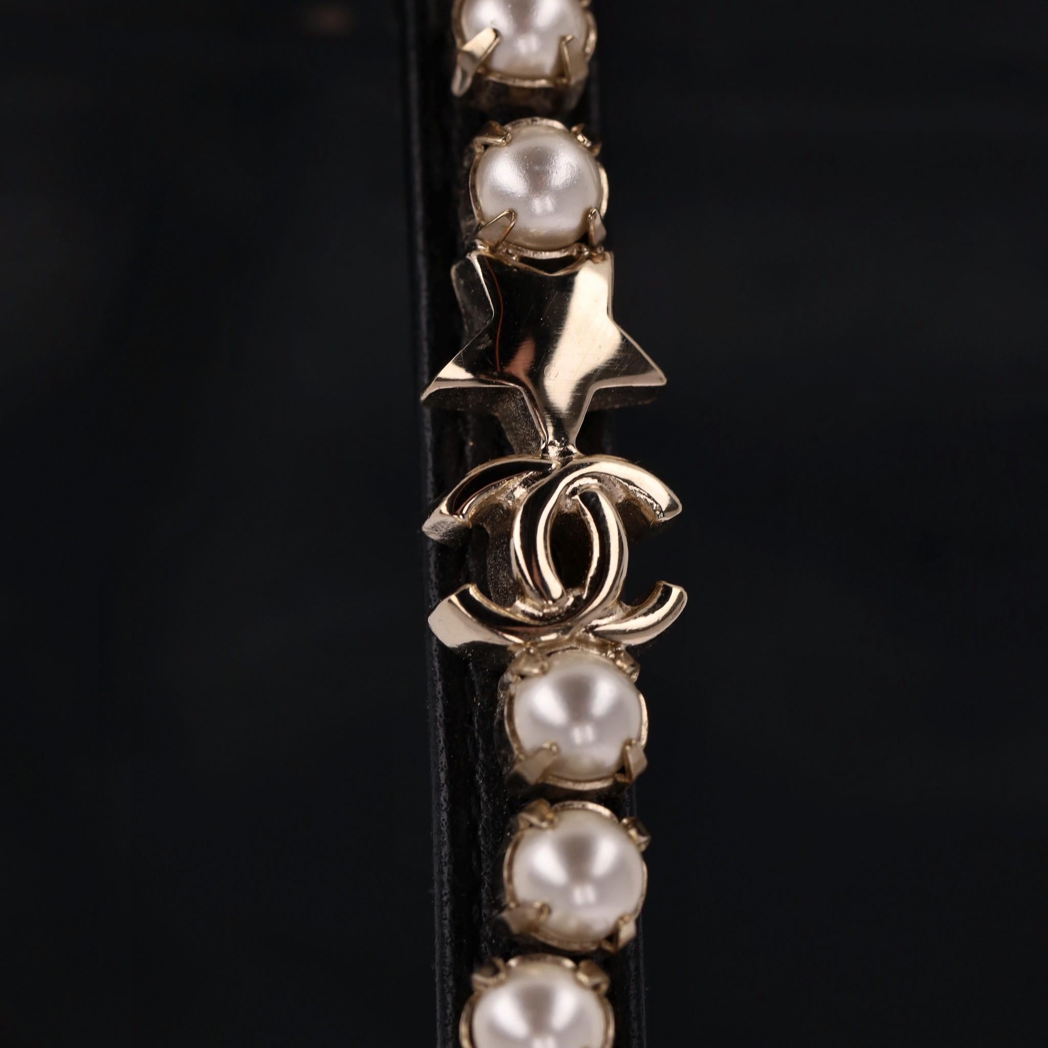 Chanel Pearl & CC' Logo Trimmed Leather Sandals 2