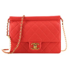 Chanel Pearl Chain Flap Bag Quilted Lambskin Small