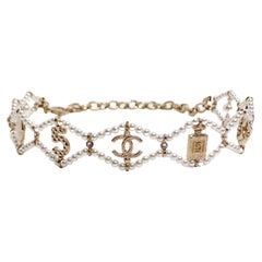 Chanel Pearl Choker Necklace With Iconic Chanel Motifs