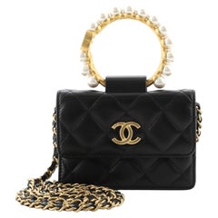 Chanel Pearl Crown Clutch with Chain Quilted Lambskin