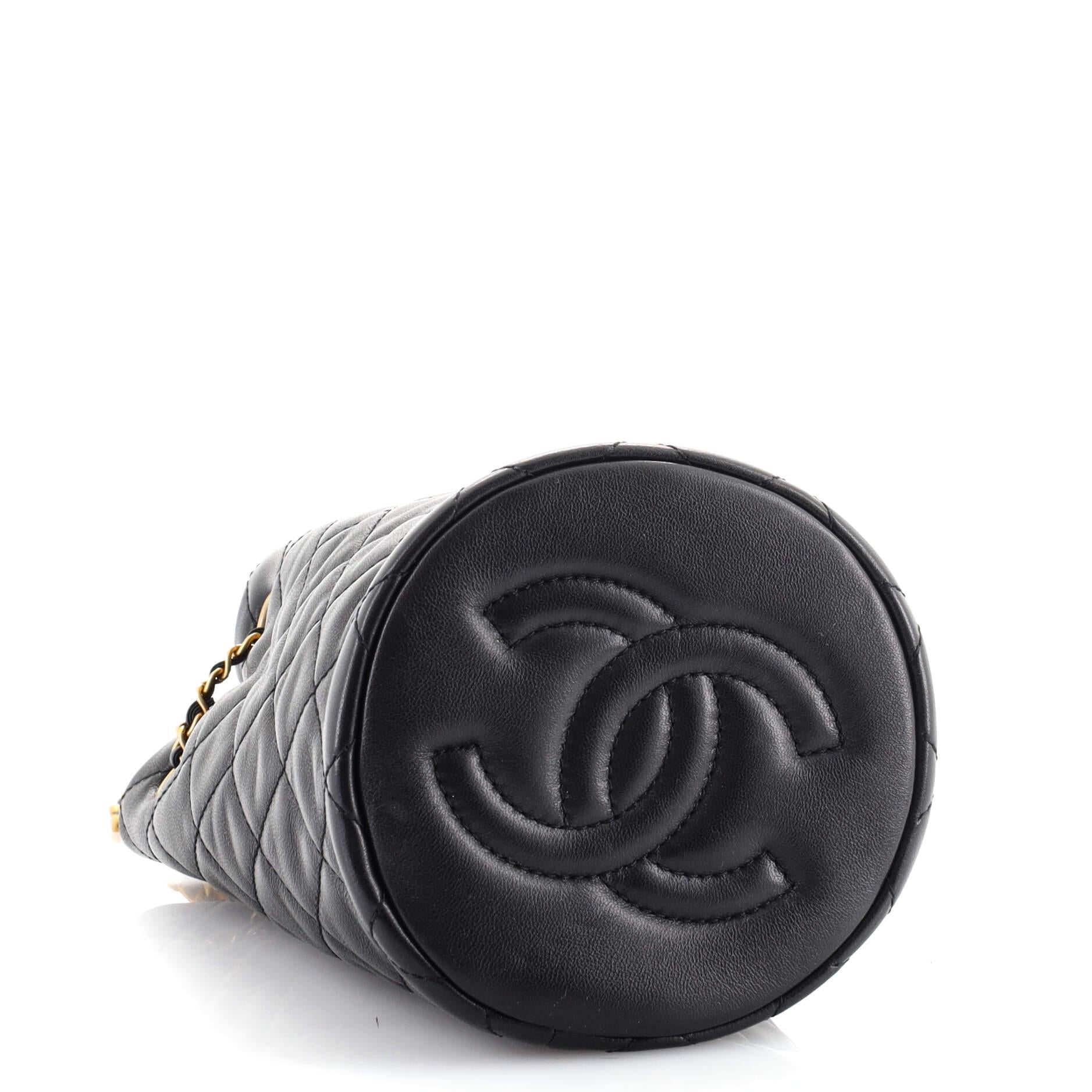 Women's or Men's Chanel Pearl Crush Bucket Bag Quilted Lambskin