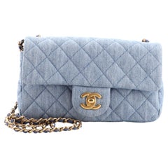 Chanel Pearl Crush Flap Bag Quilted Denim Mini