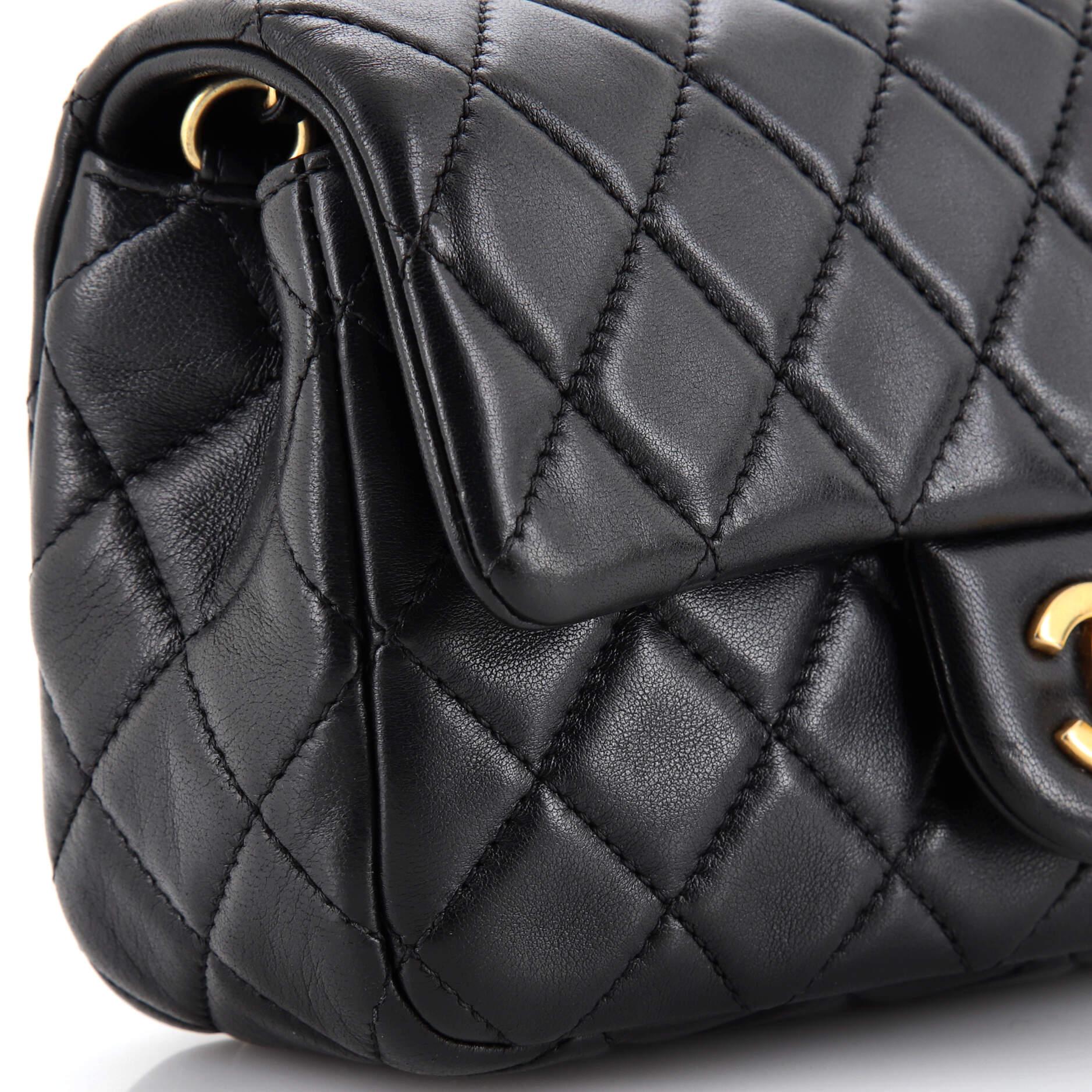 Chanel Pearl Crush Flap Borsa trapuntata in pelle di agnello Mini 5