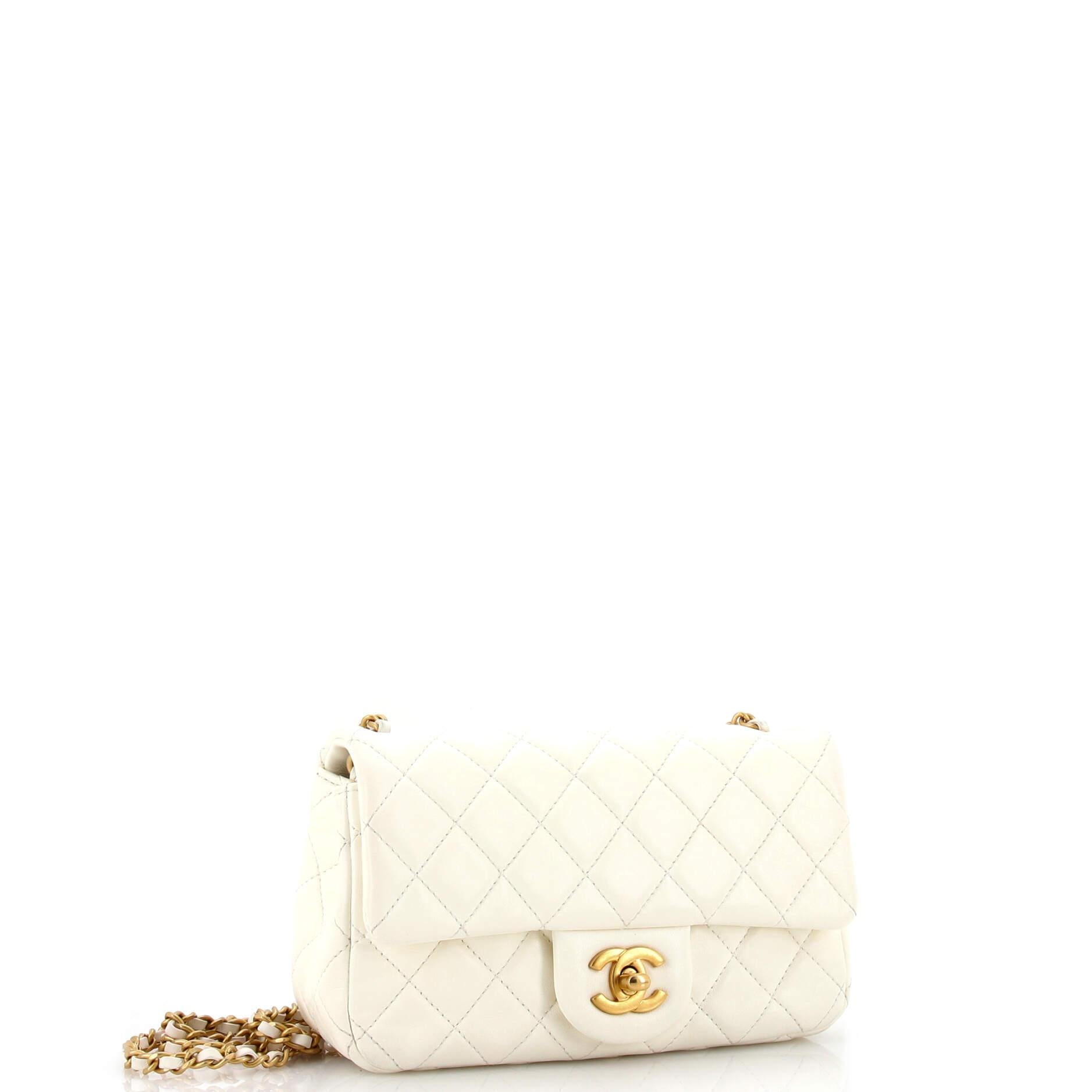 Chanel Pearl Crush Flap Bag Quilted Lambskin Mini In Good Condition In NY, NY