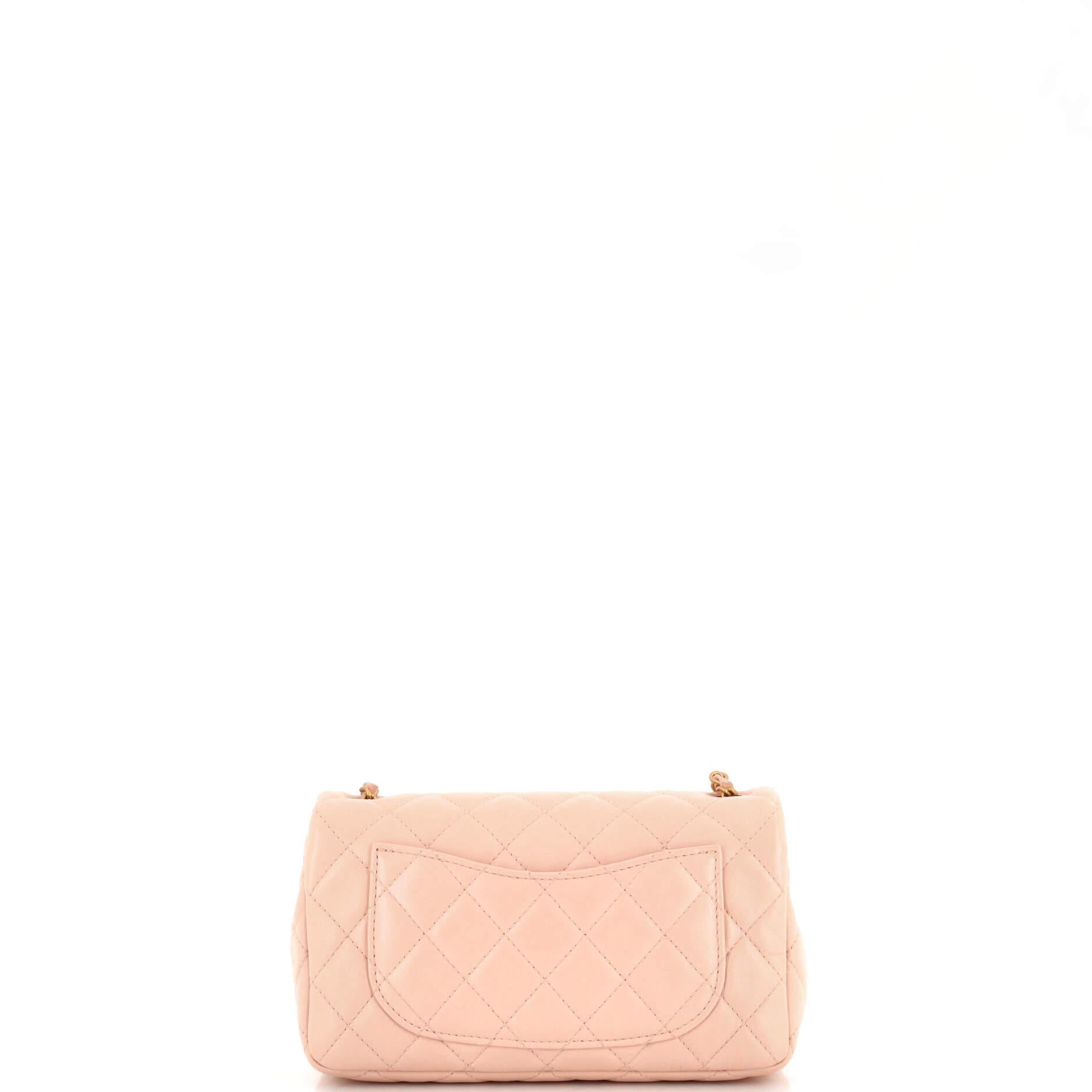 Chanel Pearl Crush Flap Bag Quilted Lambskin Mini In Good Condition In NY, NY