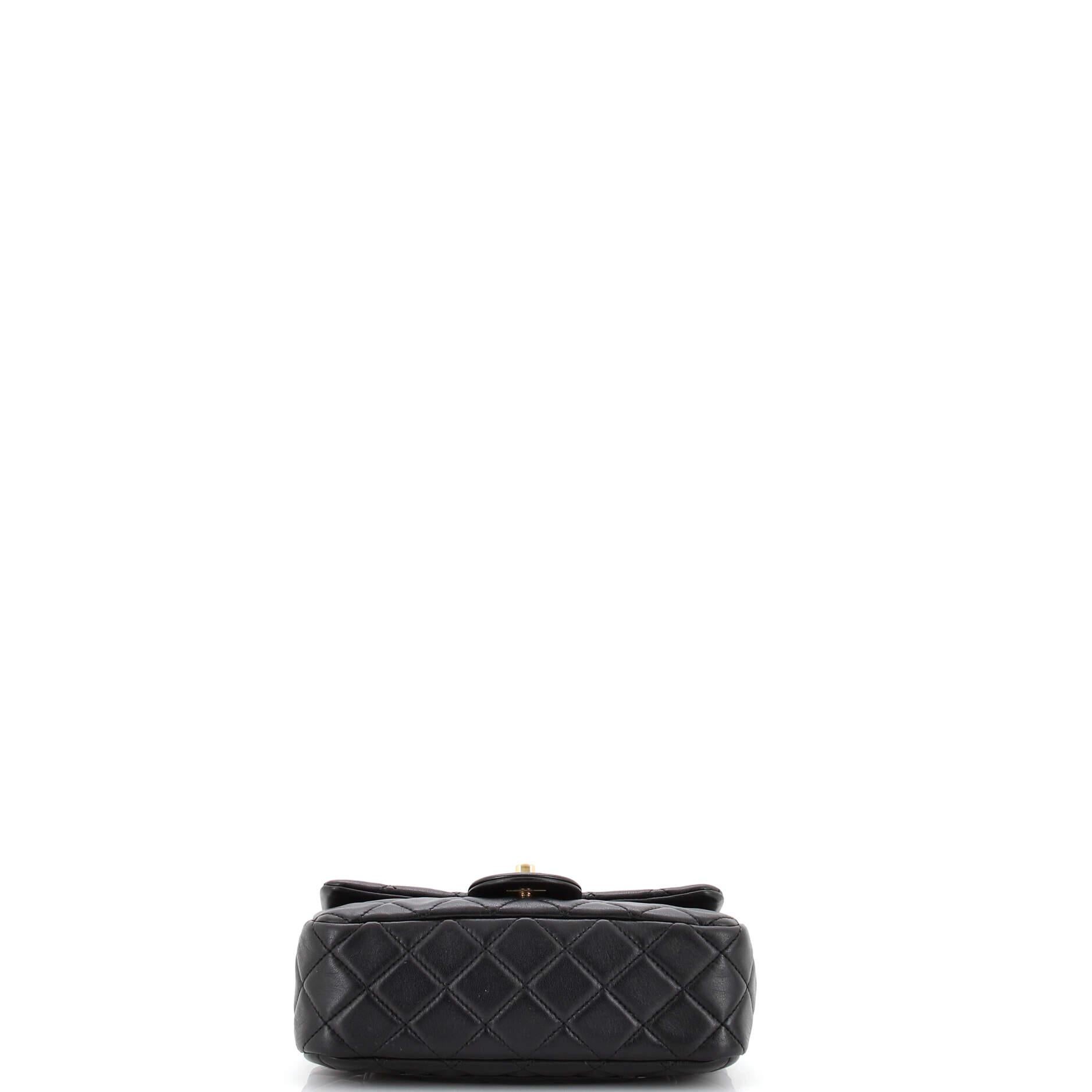 Donna Chanel Pearl Crush Flap Borsa trapuntata in pelle di agnello Mini