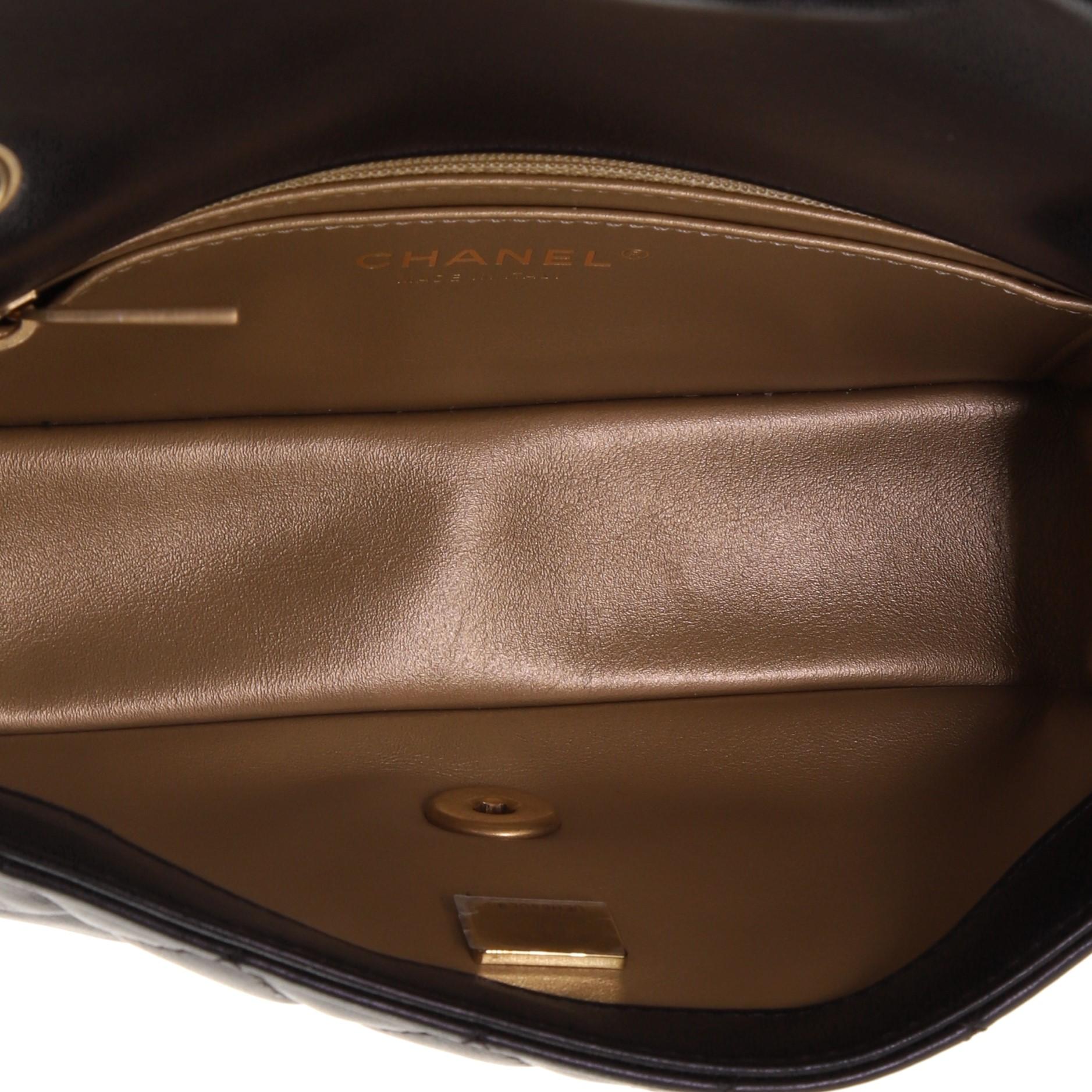 Black Chanel Pearl Crush Flap Bag Quilted Lambskin Mini