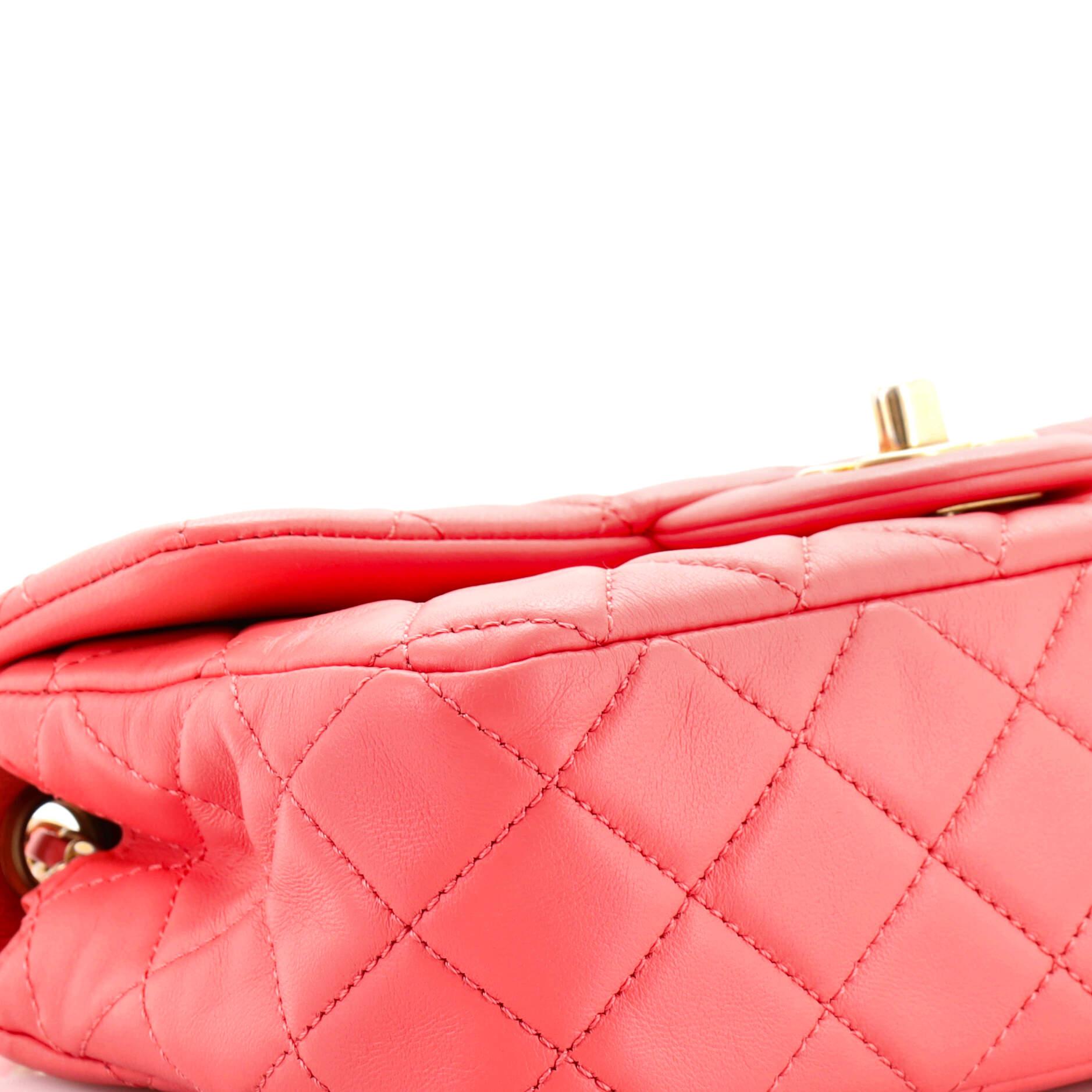 Women's or Men's Chanel Pearl Crush Flap Bag Quilted Lambskin Mini