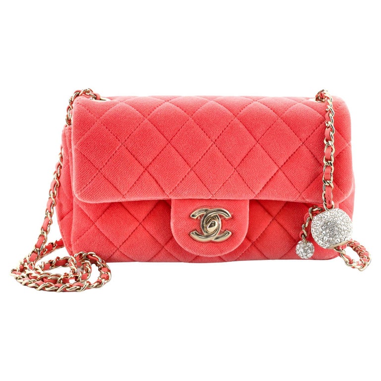Chanel Pearl Crush Flap Bag Quilted Velvet with Crystal Detail Mini at ...