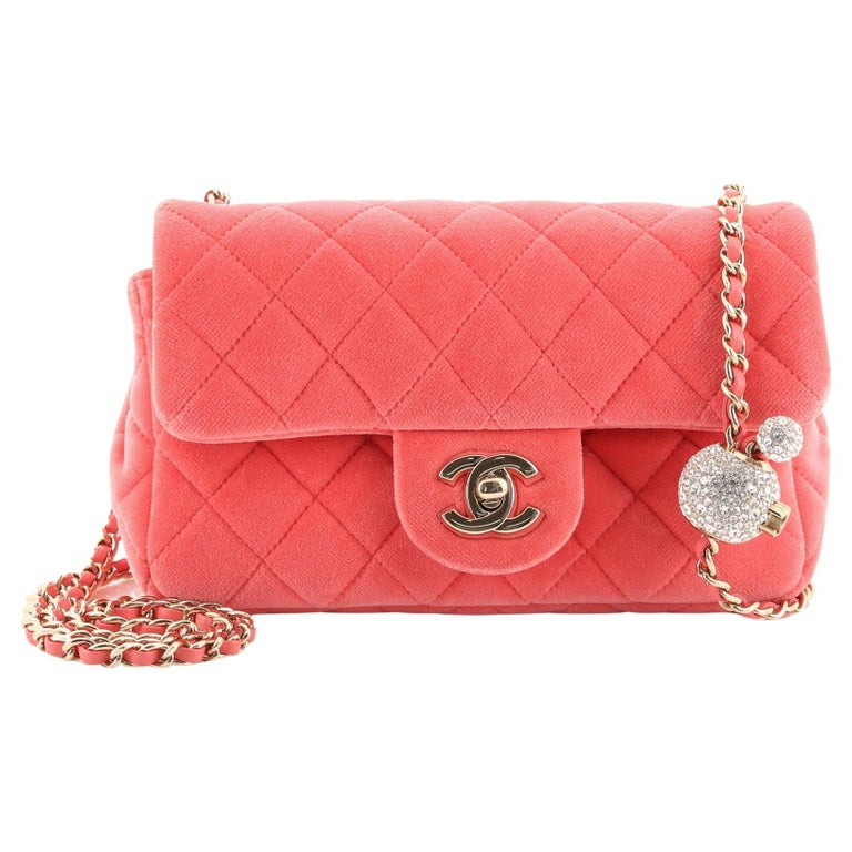 Chanel Pearl Crush Flap Bag Quilted Velvet with Crystal Detail Mini at  1stDibs