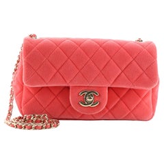 Chanel Pearl Crush Flap Bag Quilted Velvet with Crystal Detail Mini