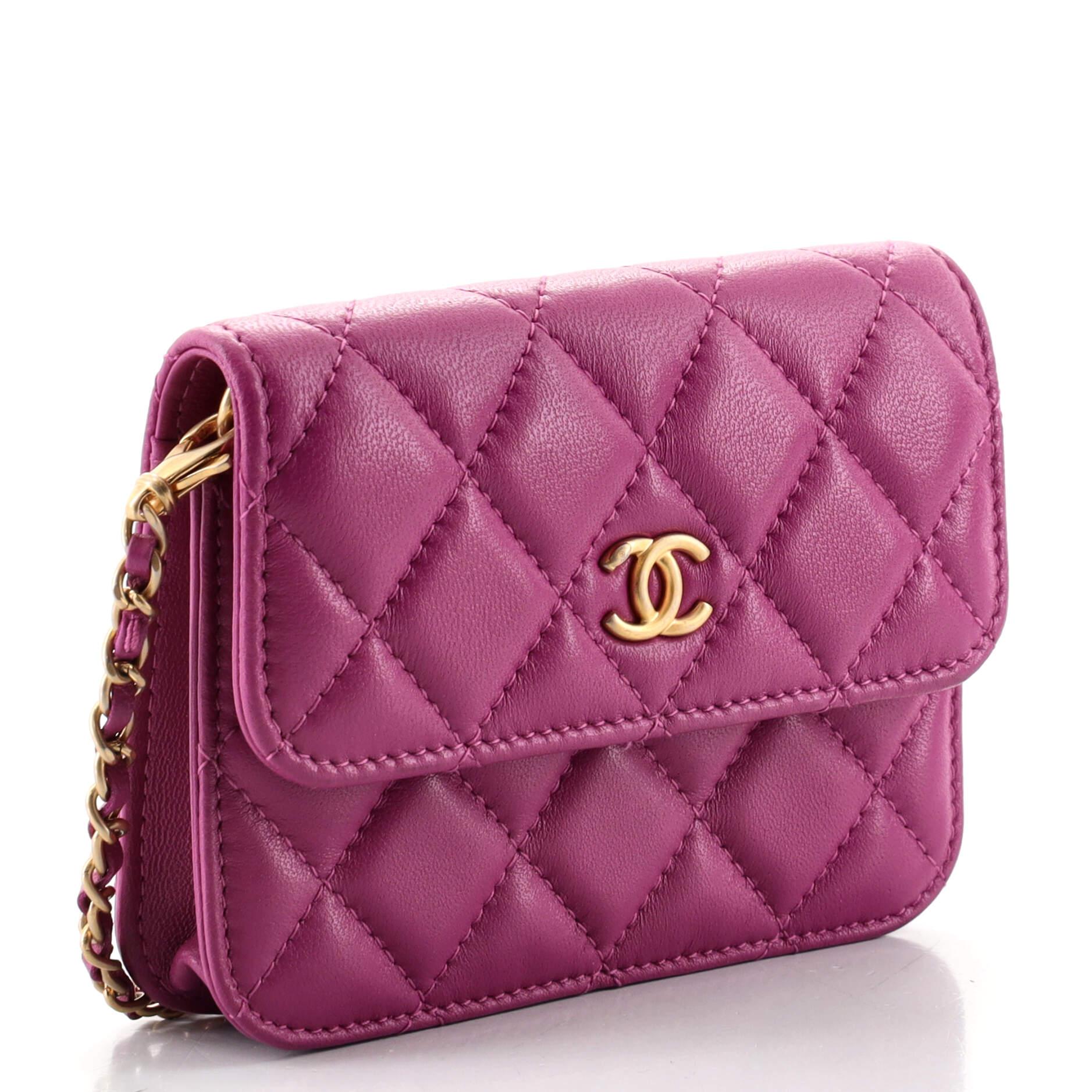 chanel lambskin quilted pearl crush clutch with chain black