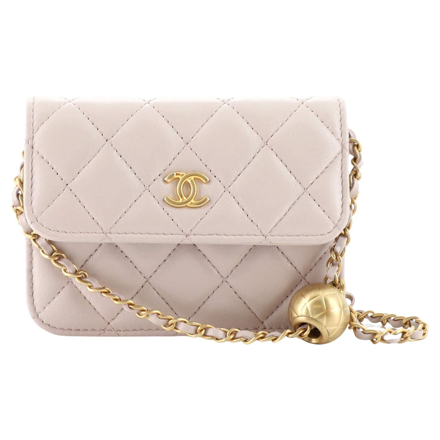 Chanel Pearl Crush Flap Clutch with Chain Quilted Lambskin Mini