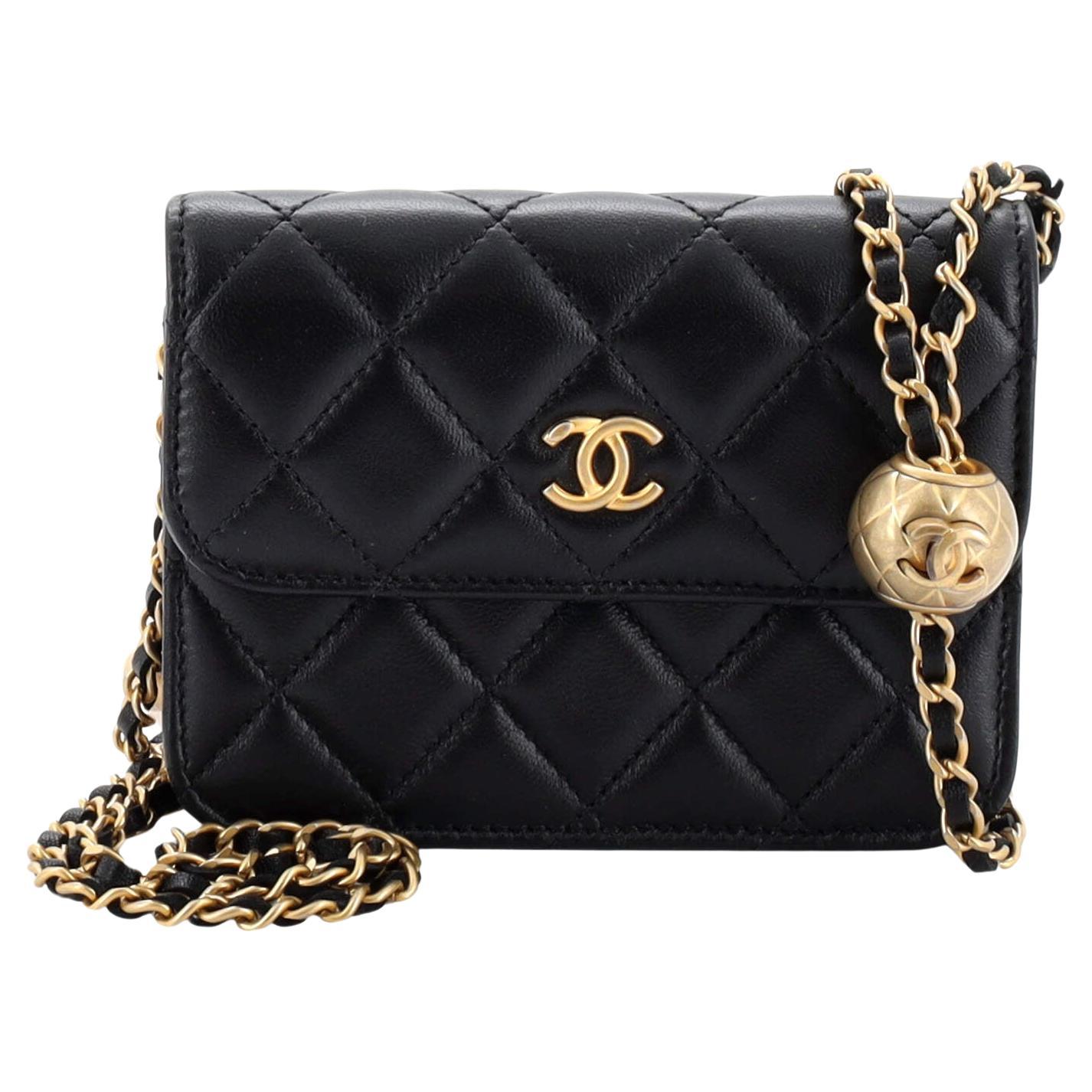 Chanel Pearl Crush Flap Clutch with Chain Quilted Lambskin Mini