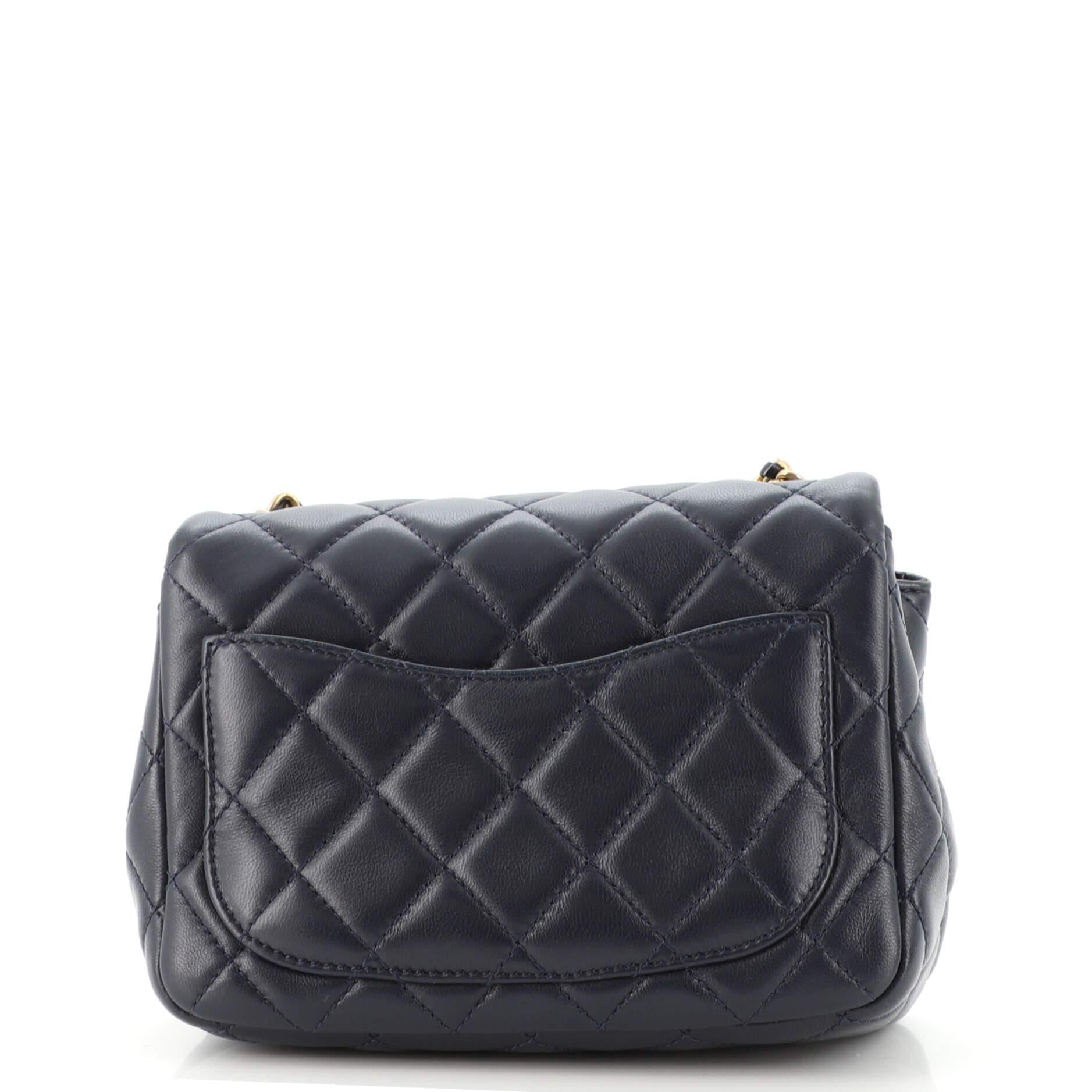 da uomo o donna Chanel Pearl Crush Square Flap Bag Quilted Lambskin Mini