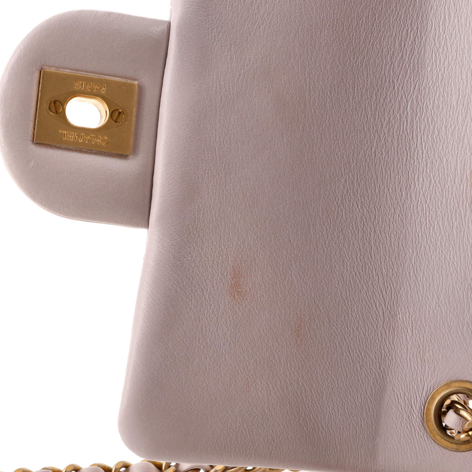 Chanel Pearl Crush Square Flap Bag Quilted Lambskin Mini In Good Condition In NY, NY