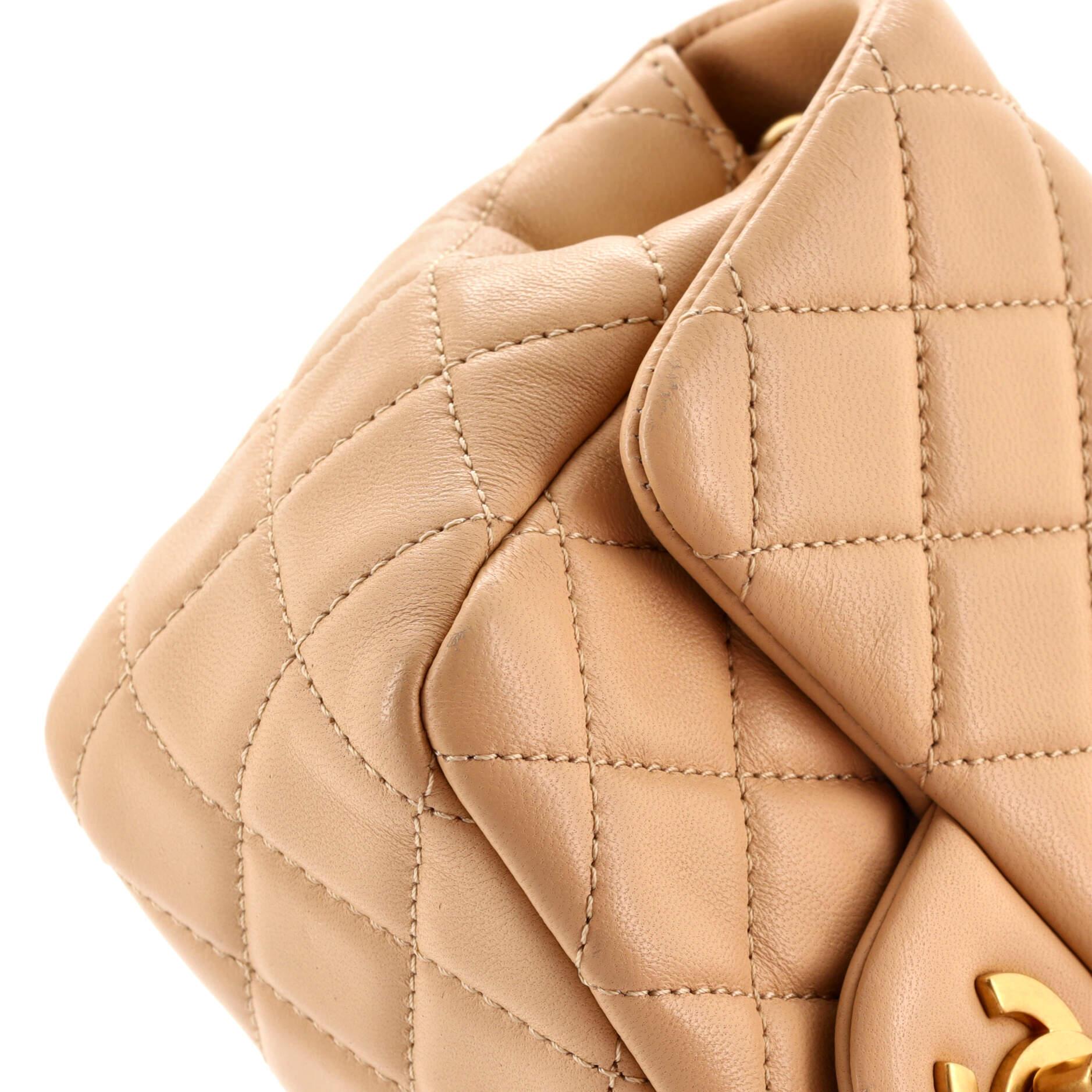 Chanel Pearl Crush Square Flap Bag Quilted Lambskin Mini 4