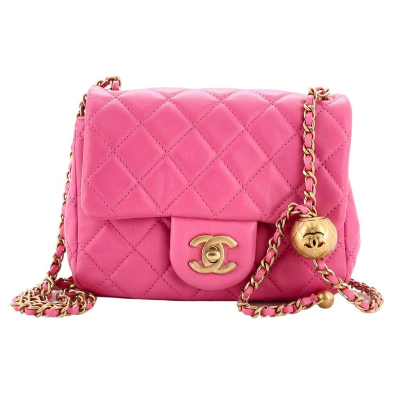 Chanel Pearl Crush Square Flap Bag Quilted Lambskin Mini at 1stDibs