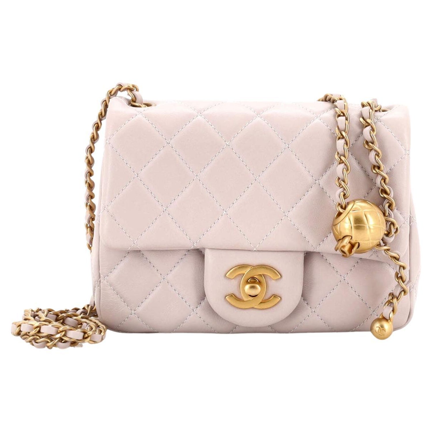 Chanel Pearl Crush Mini Rectangular Flap Bag Blue Denim Lambskin Antiq in  2023