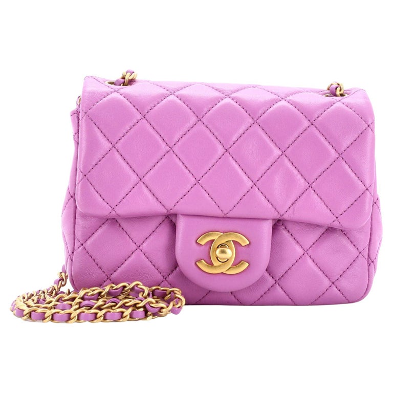 purple chanel mini flap bag
