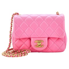 CHANEL Lambskin Quilted Small Pearl Crush Vanity Case With Chain Pink  1078715