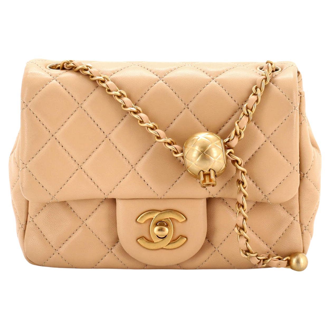 Chanel Pearl Crush Square Flap Bag Quilted Lambskin Mini at 1stDibs