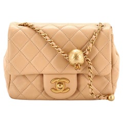 Light Pink Quilted Lambskin Mini Pearl Crush Classic Flap Brushed Gold  Hardware, 2022