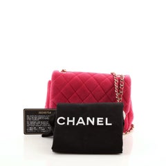 Chanel Pearl Crush Square Flap Bag Quilted Velvet with Crystal Detail Mini