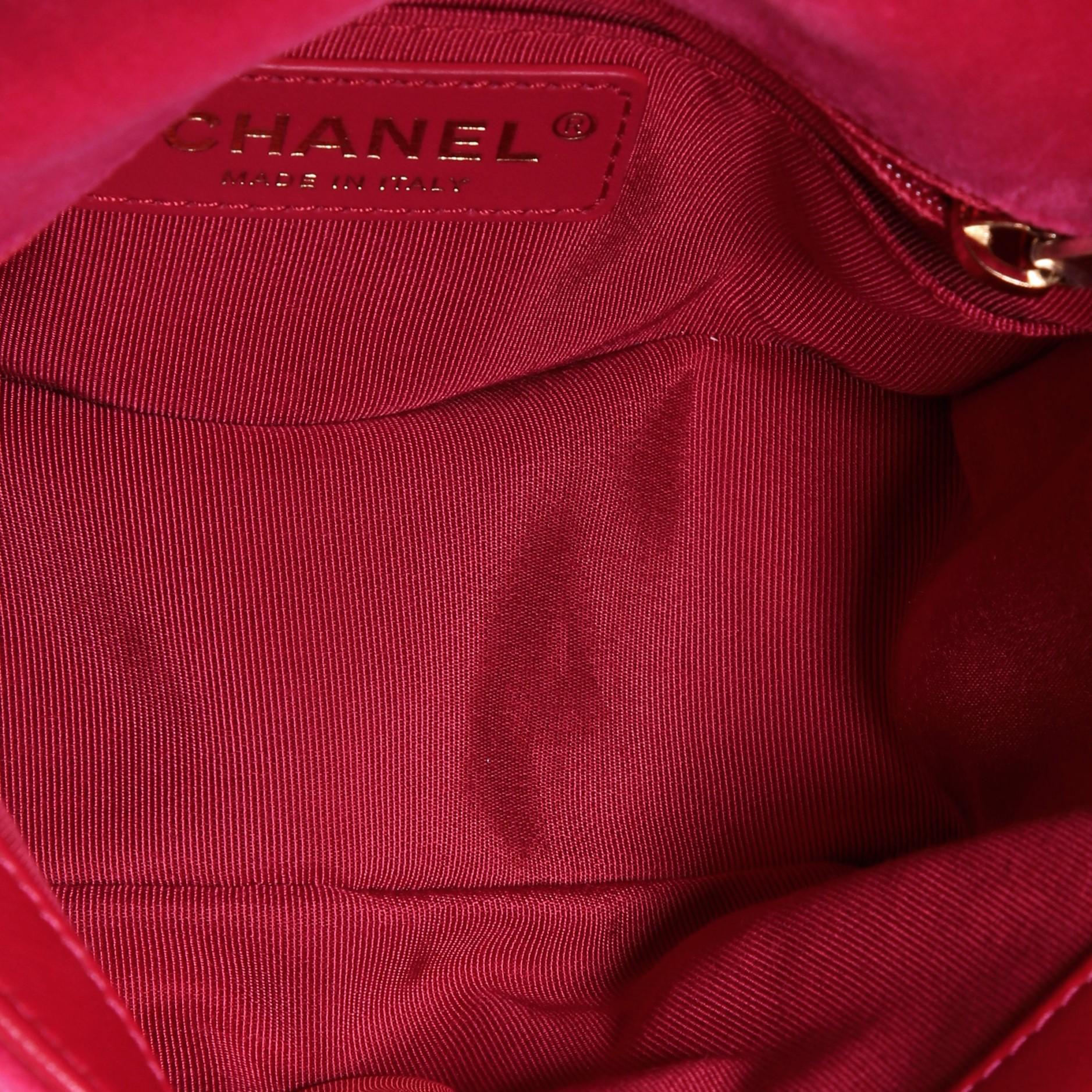 Chanel Perlen Crush Quadratische Klappe Tasche aus gestepptem Samt mit Kristalldetail Mini 1