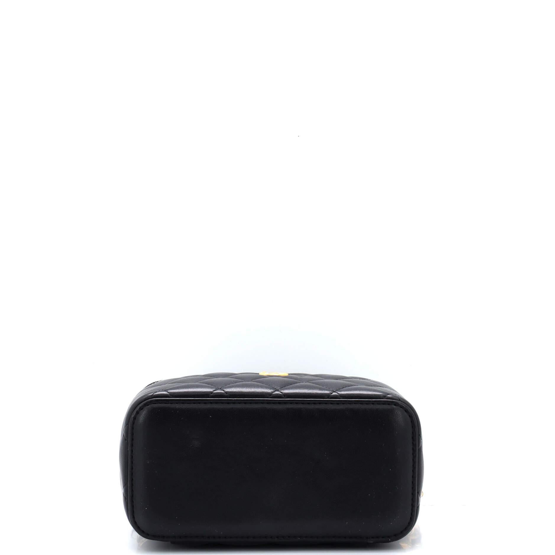 Women's or Men's Chanel Pearl Crush Vanity Case with Chain Quilted Lambskin Small
