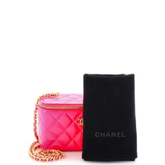 Chanel Pearl Crush Vanity Case with Chain Quilted Patent Small