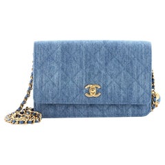 Chanel Pearl Crush Wallet on Chain Quilted Denim