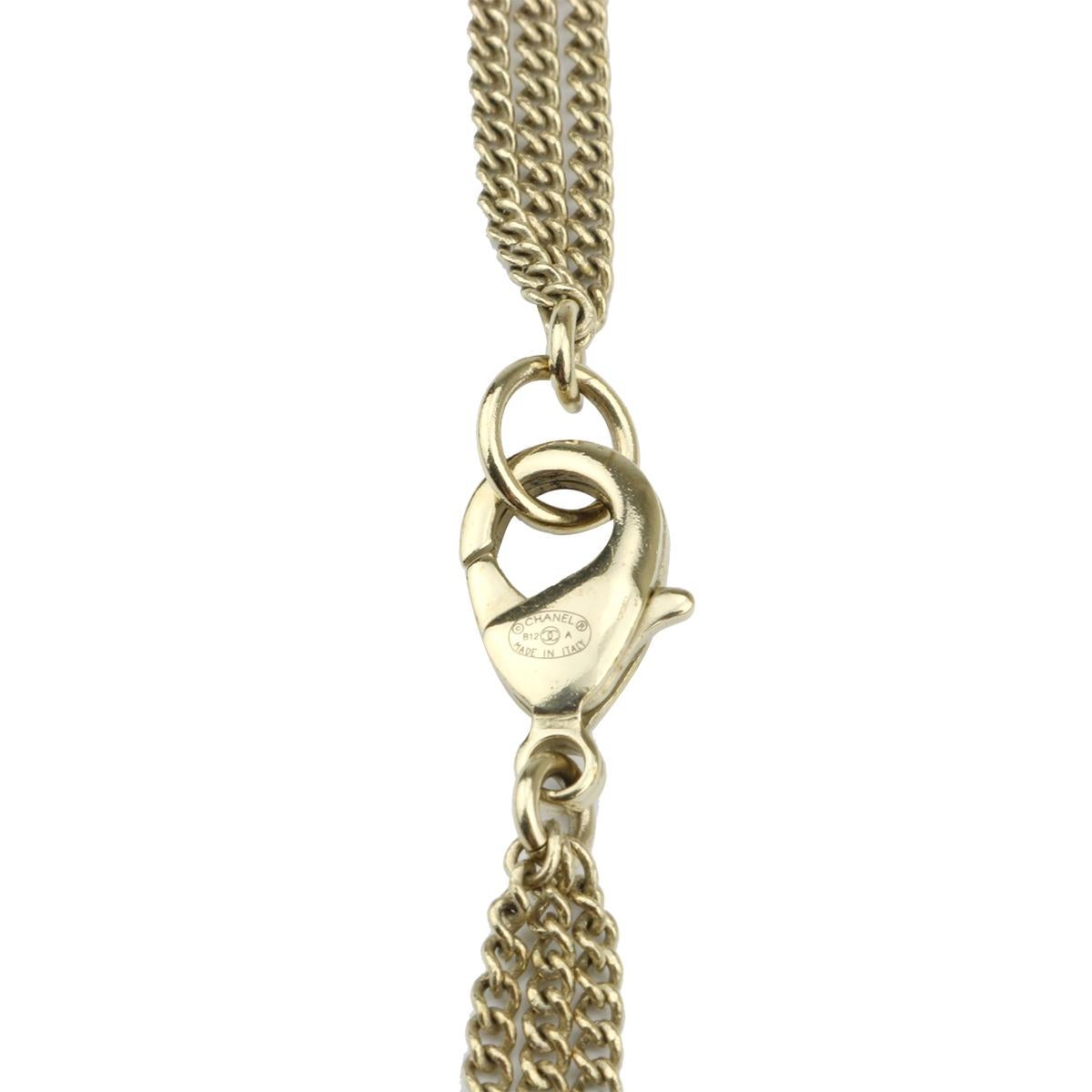 CHANEL Pearl Crystal Gold Long Necklace 2012 1