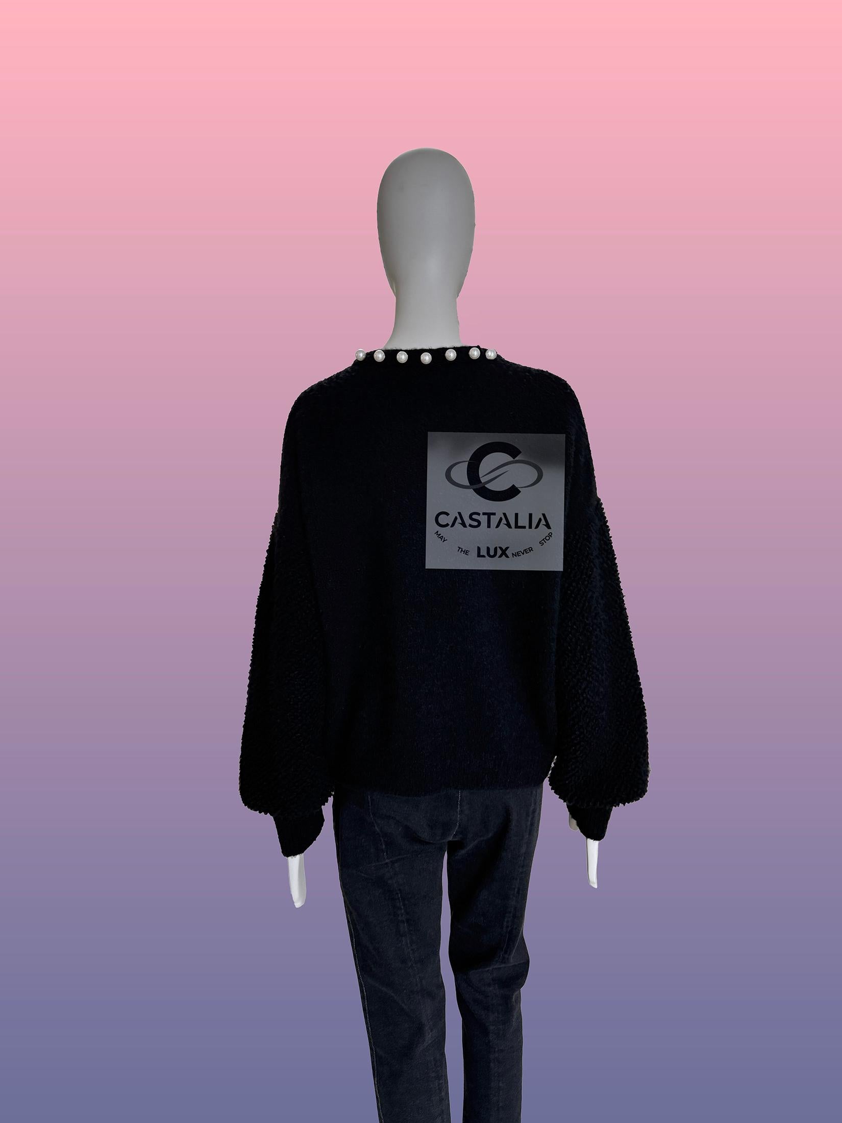 Chanel - Veste en cachemire baroque ornée de perles 40 FR en vente 9