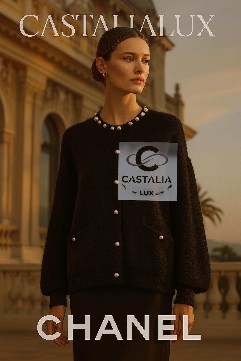 Chanel - Veste en cachemire baroque ornée de perles 40 FR en vente 2
