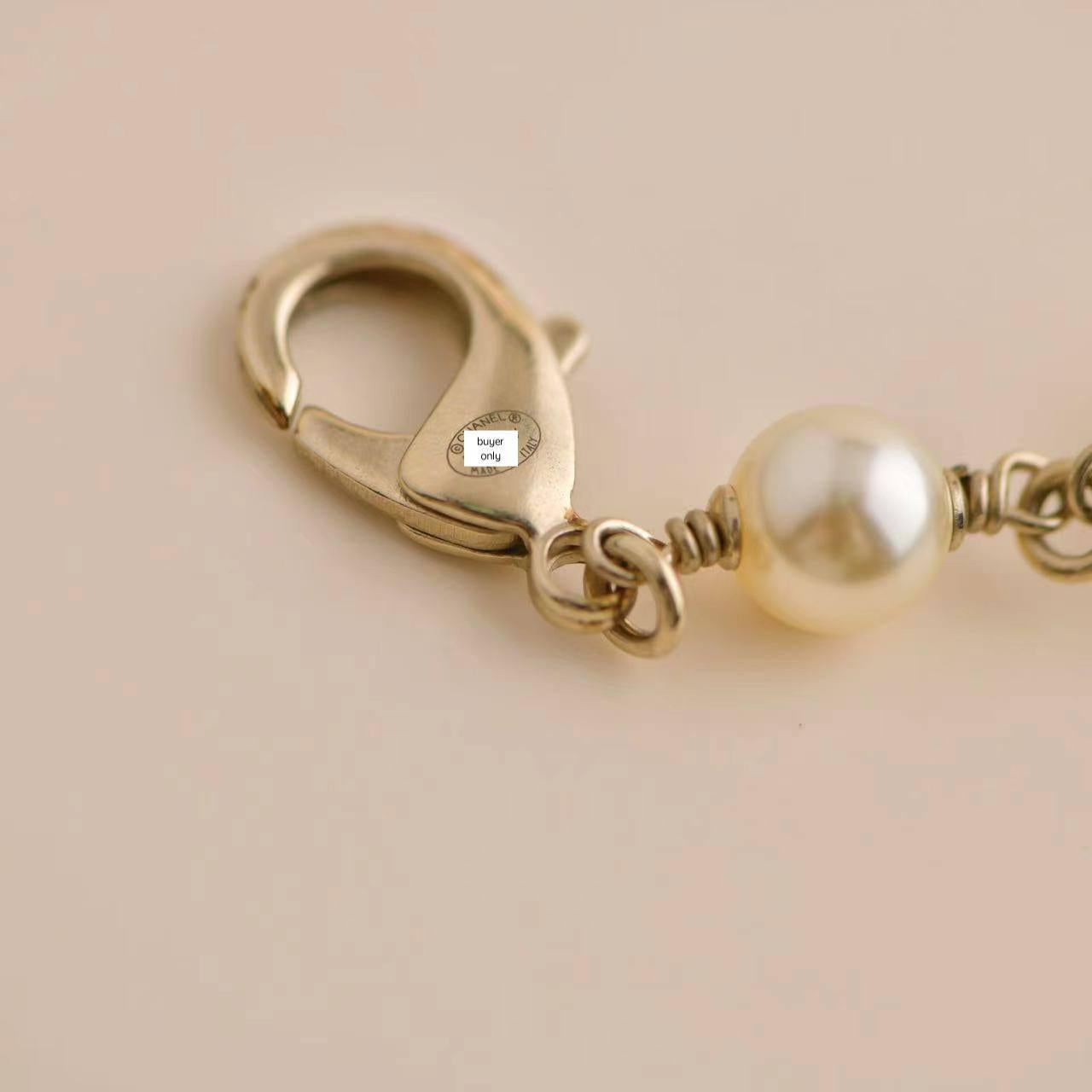 Chanel Pearl Enamel CC Long Necklace Black Gold 4