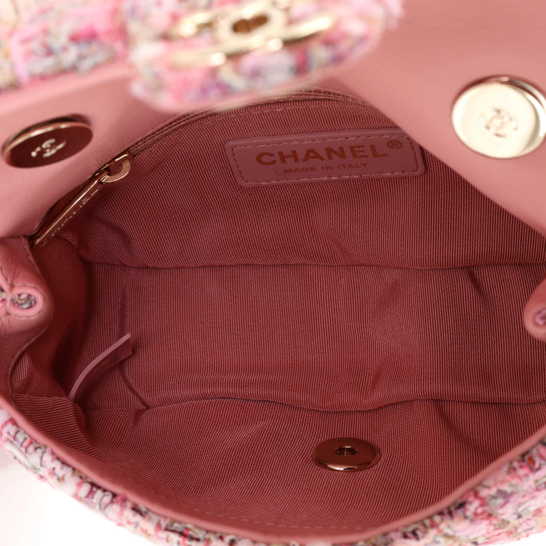 Chanel Pearl Handle Flap Bag Tweed Mini 1