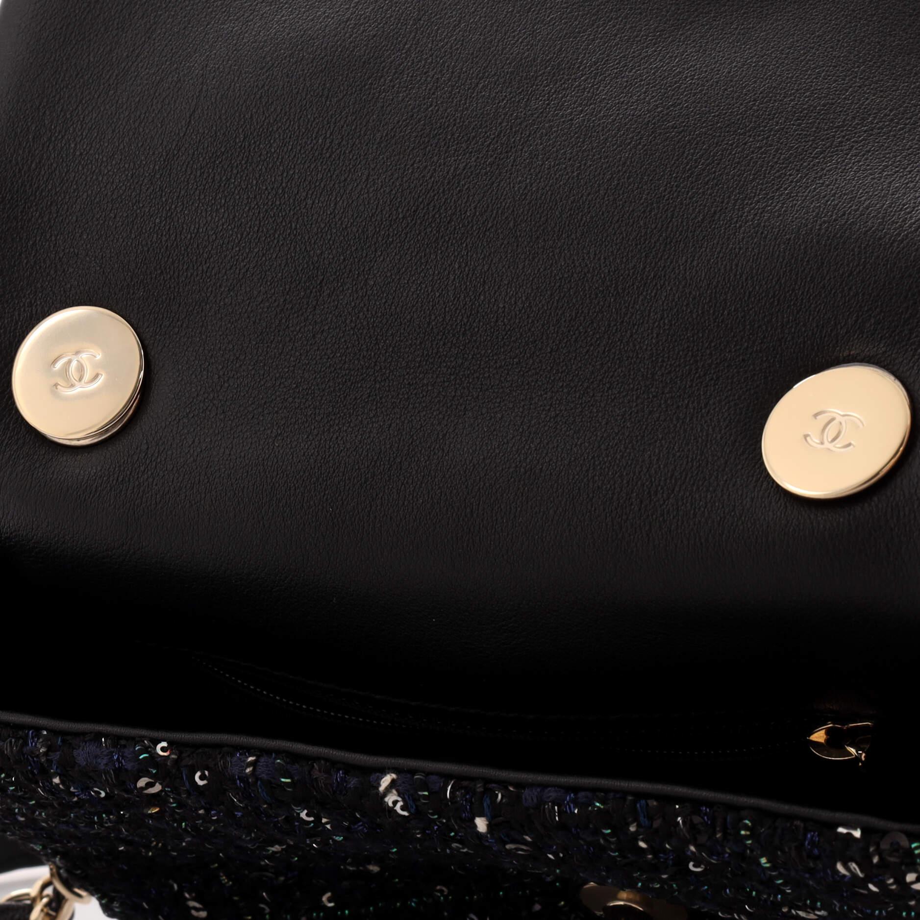 Women's or Men's Chanel Pearl Handle Flap Bag Tweed Mini