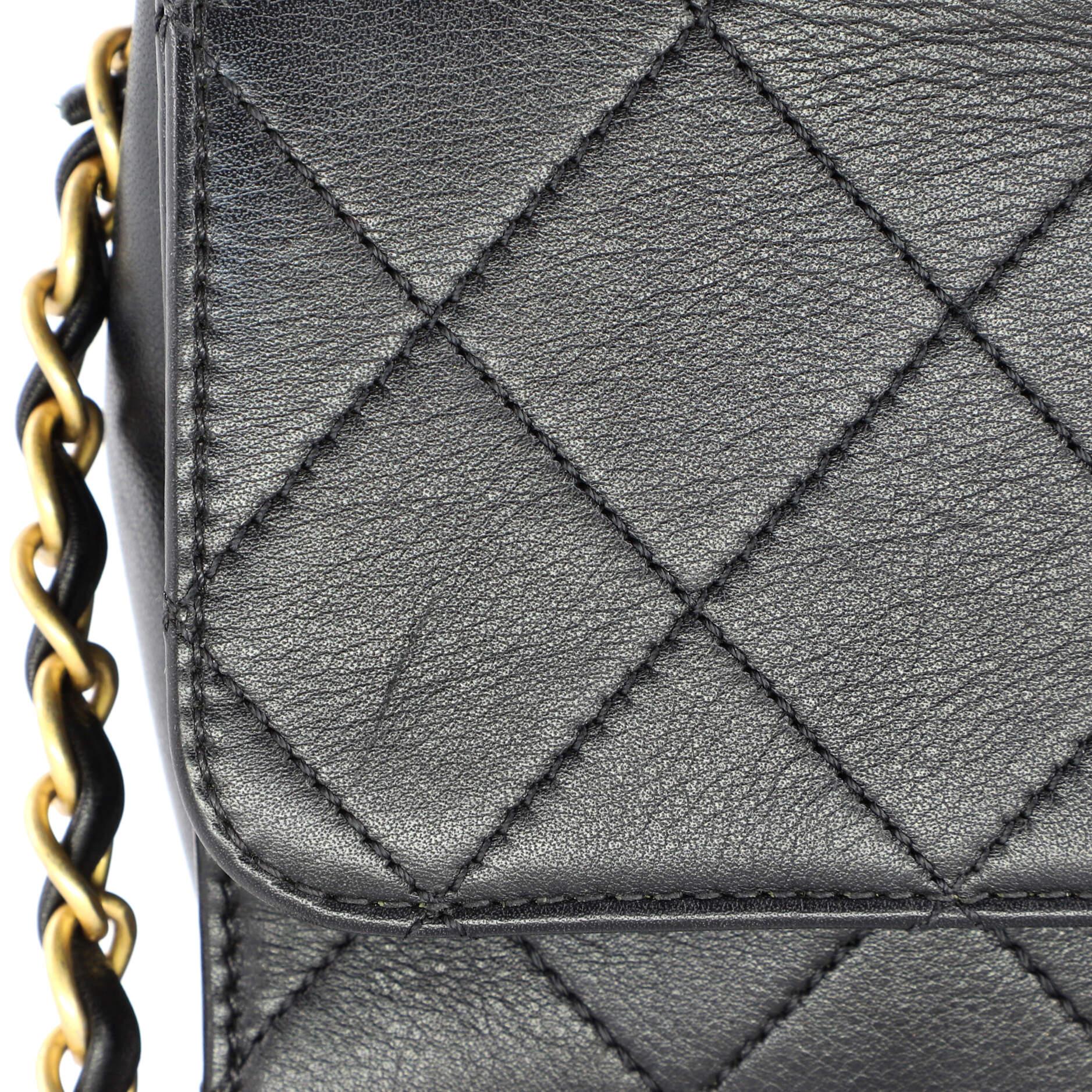 Chanel Pearl Logo Top Handle Flap Bag Quilted Lambskin 3