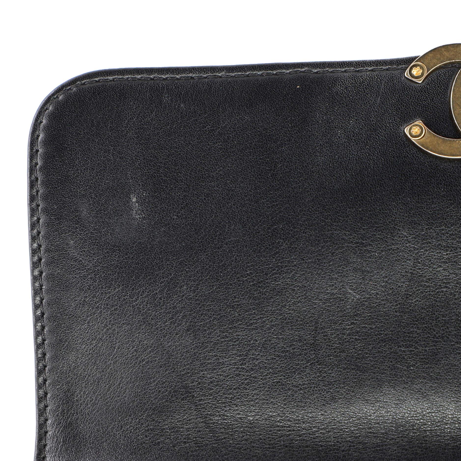 Chanel Pearl Logo Top Handle Flap Bag Quilted Lambskin 4