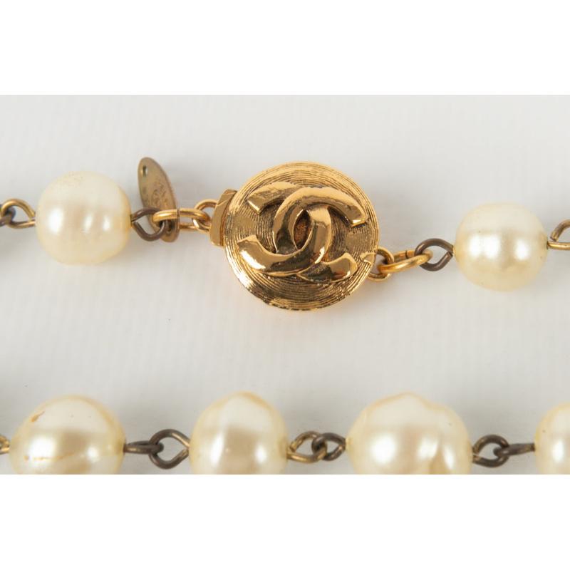 Chanel Pearl Necklace/Sautoir with Costume Pearls, 1985 For Sale 2