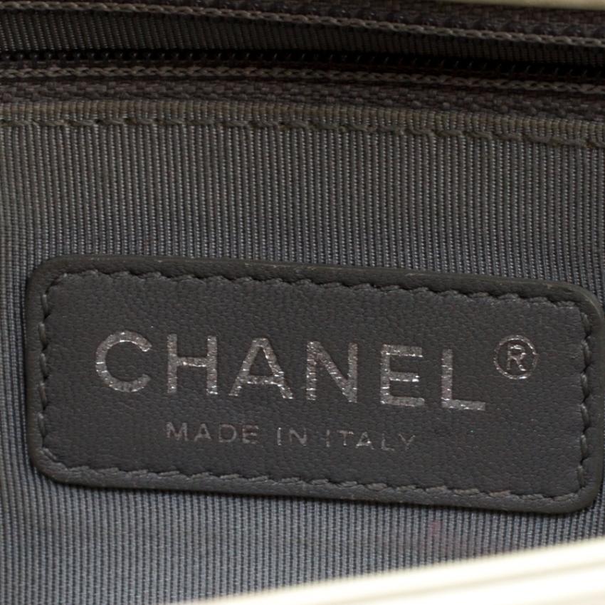 Women's Chanel Pearl Patent Leather Medium Boy Flap Bag