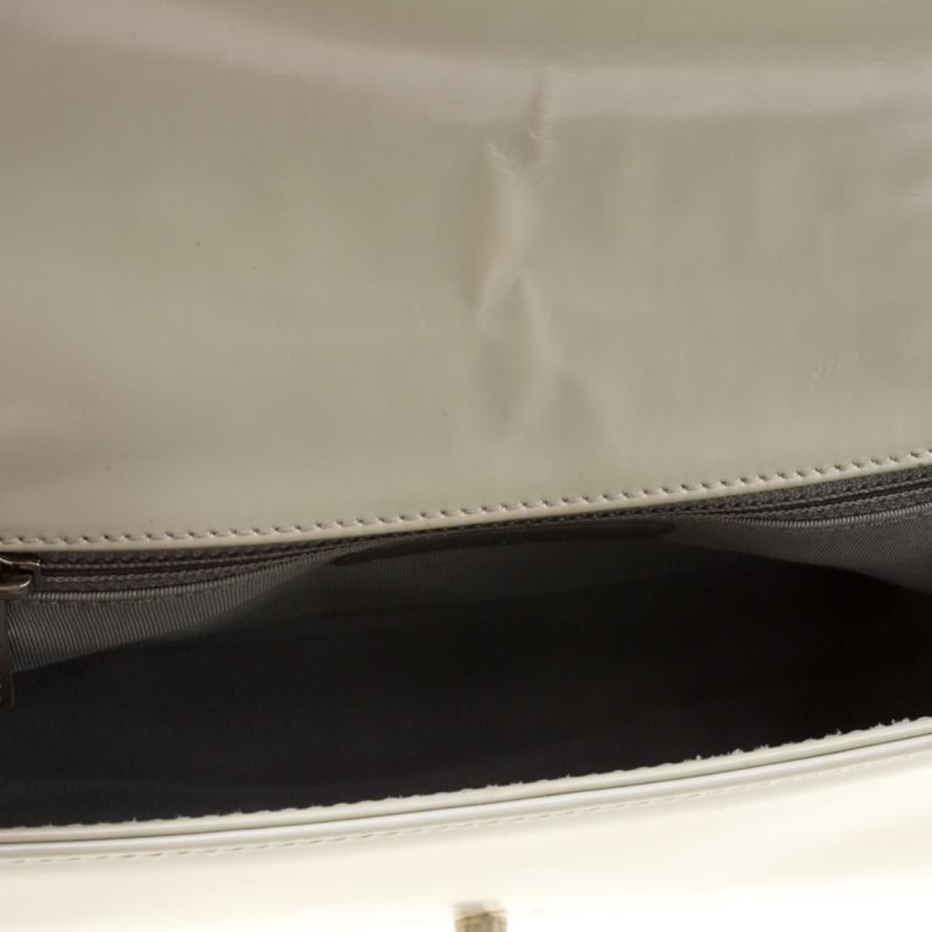 Chanel Pearl Patent Leather Medium Boy Flap Bag 2