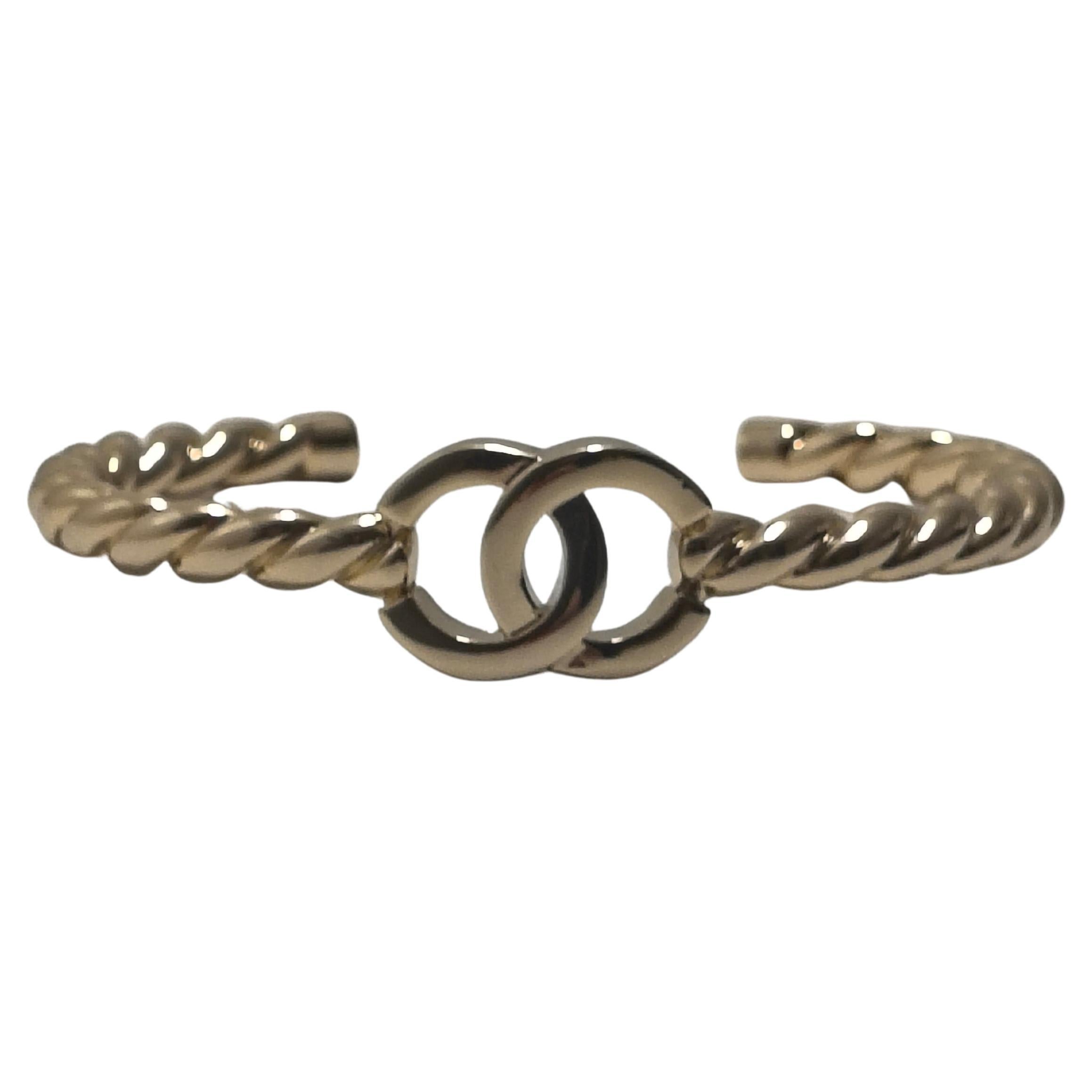 Chanel Twisted Band CC Cuff Bracelet