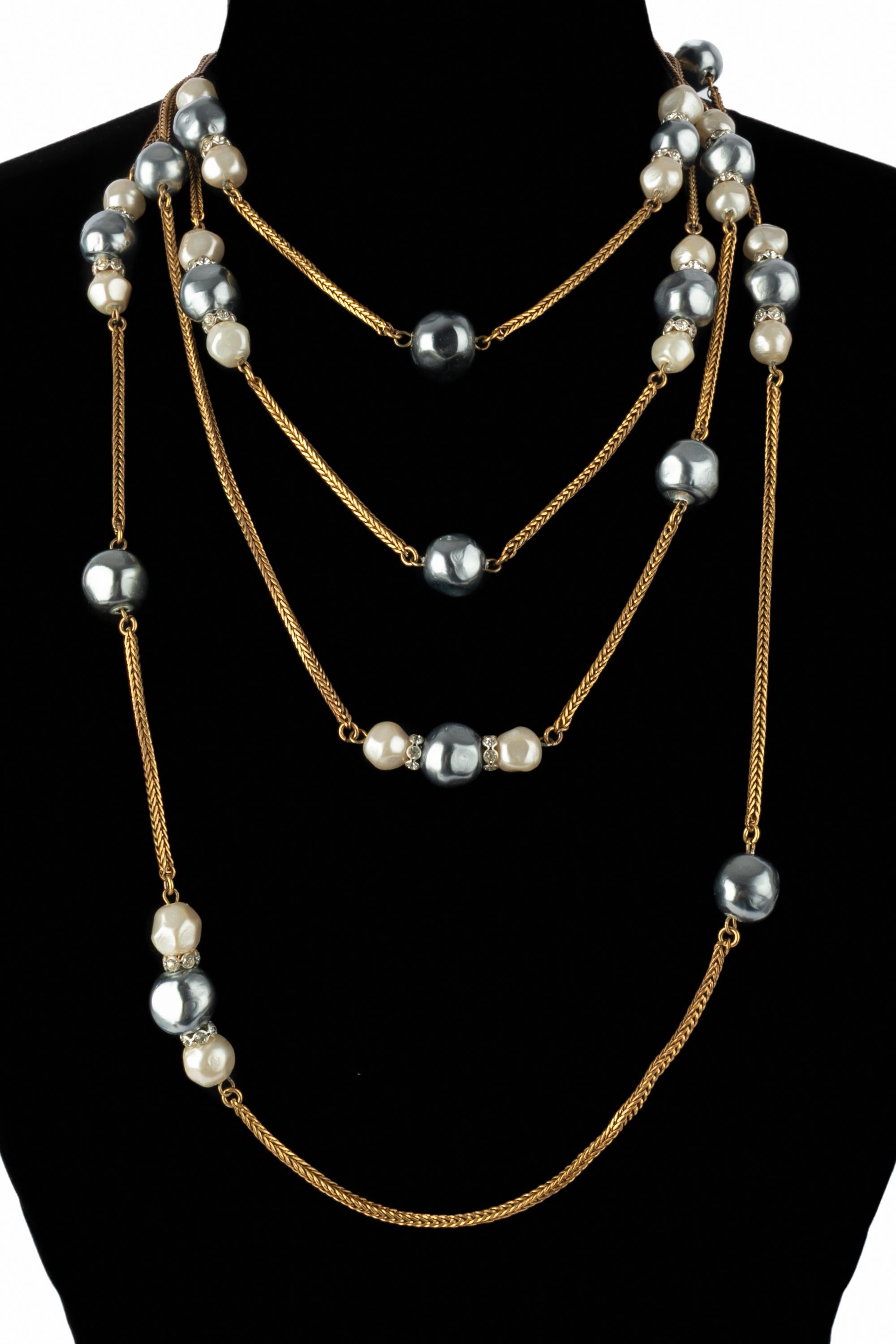 Collana sautoir di perle Chanel in vendita 7