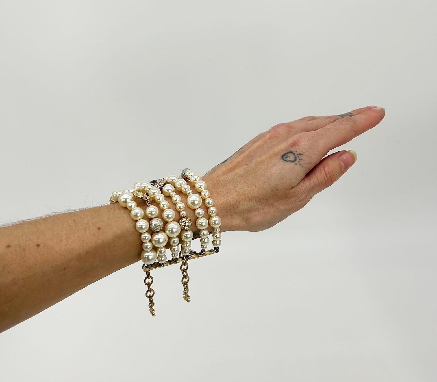 Chanel Pearl Strand Charm Bracelet For Sale 6
