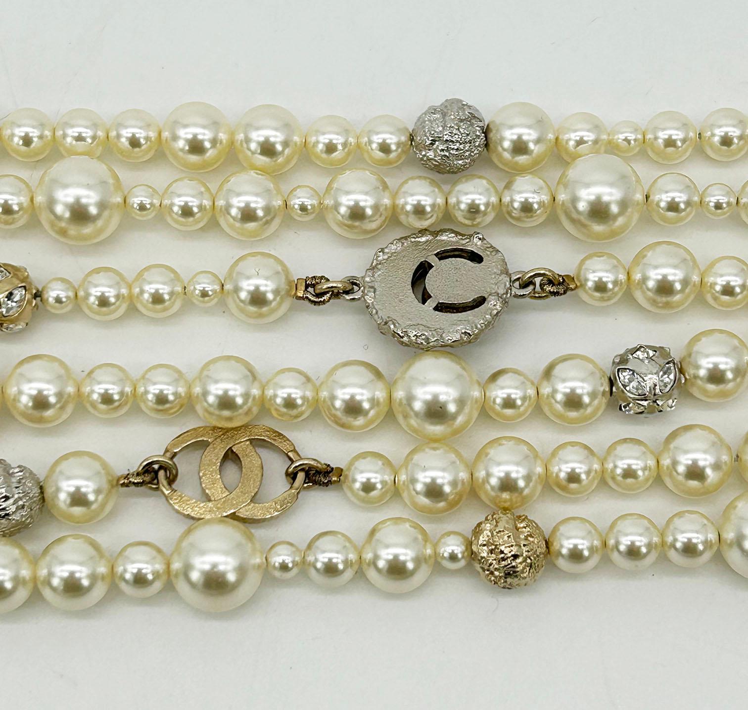 Women's Chanel Pearl Strand Charm Bracelet For Sale