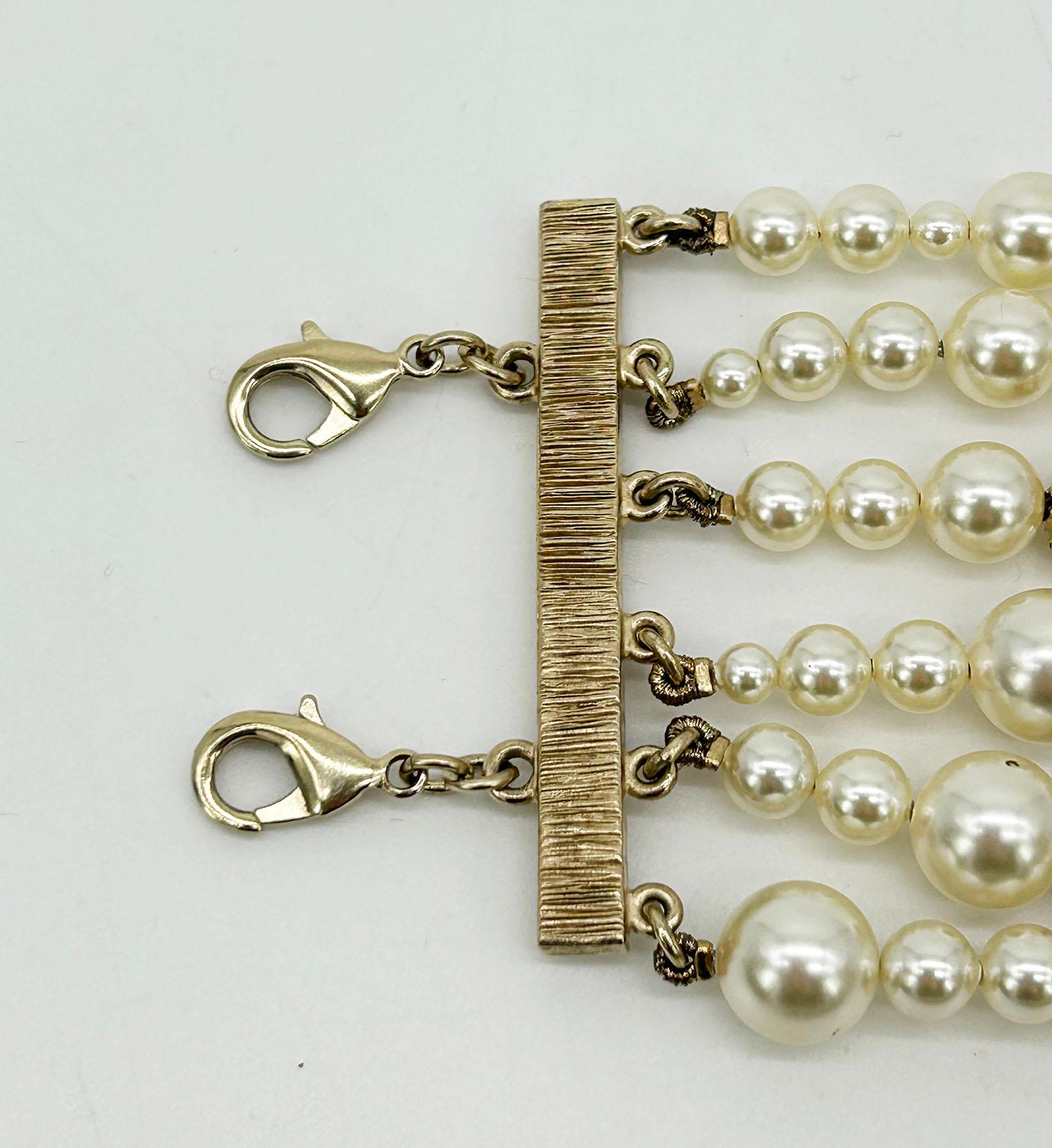 Chanel Pearl Strand Charm Bracelet For Sale 1